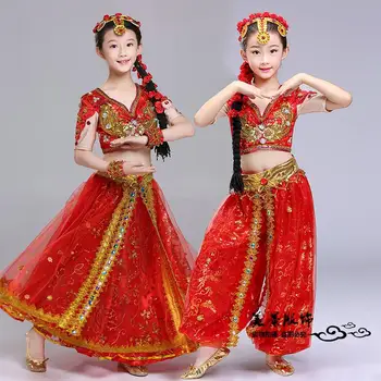 Детски Танцов Етап Костюми в Синцзян, Детски Танцови Костюми за бебета, Казахски Костюм в Стил на Малцинствата, Дрехи За Момичета