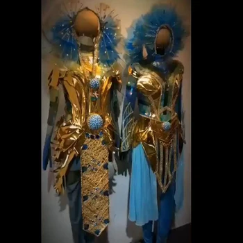 секси дамски дрехи за сценичното шоу Nep търси златната броня морска технология на бъдещето кралица воини cosplay костюм за парти