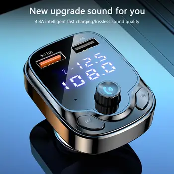 Двойно USB Зарядно Устройство Безжична Bluetooth 5,0 FM Предавател Аксесоари Плейър, Зарядно Устройство за MP3 Адаптер за Бързото Радио Авто Модулатор Q3E6