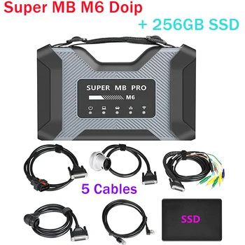 Нов DoIP VCI M6 SUPER MB PRO C6 Безжичен Звезден Инструмент за Диагностика Пълен Комплект и 256 GB SSD софтуерна Актуализация, C6, C4 C5 SD Връзка Диагностика