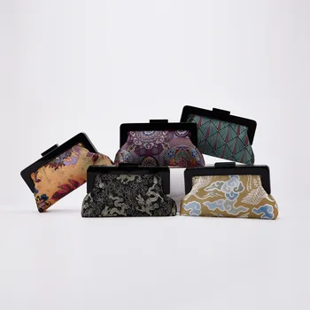Китайската чанта чонсам, чанта за вечеря, чанта-месинджър чанта за вашия мобилен телефон, дамски жаккардовая парчовая чанта в национален стил