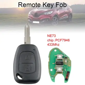 433 Mhz 2 Бутона на дистанционното на ключа на автомобила с чип PCF7946 и острие NE73 са Подходящи за Renault