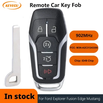 KEYECU 4 + 1/5 от Бутона Smart Remote Key 902 Mhz HITAG PRO/49 За Ford Fusion Explorer Edge Mustang F150 F250 F350 M3N-A2C31243300