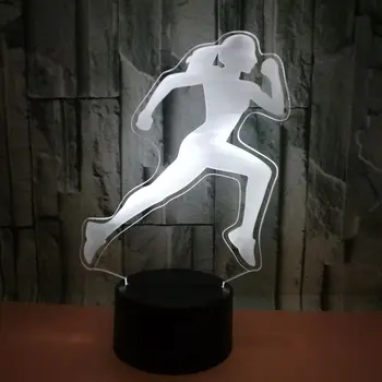 Нов Човек е Попълнил 7 цвята 3d Визия СТЕРЕО Настолна Лампа Бягане Спорт Симулация на на Изображението Осветление Настолна Лампа