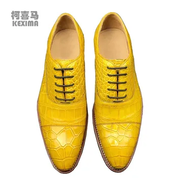 yingshang/ново записване, мъжки модел обувки, мъжки официалната обувки, мъжки обувки от крокодилска кожа, мъжки обувки, модерни обувки на сватба, бизнес