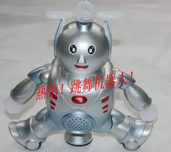 Безплатна доставка нов модерен детски Въртящи се електрически робот, интелигентен музикален робот, стил робот, въртящи се на 360 градуса, танц