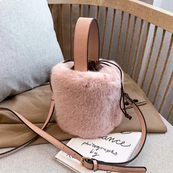 Bag-чанта, Модерен Зимни дамски Чанти От Изкуствена Кожа, Дамски Чанта През Рамо, Дамски Плюшени Ръчни Чанти, Чанти Bolsa Feminina Sac