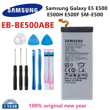 SAMSUNG Оригинален EB-BE500ABE Подмяна на 2400 mah Батерия За Samsung Galaxy E5 E500 E500H E500F SM-E500 Батерии за телефони + Инструменти