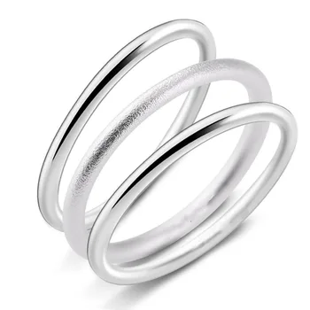 С галванично сребърен пръстен за мъже и жени, посеребренное старинна матирано пръстен с тънък кръг, пръстен ръчно изработени, хвостовое пръстен на малкия пръст