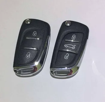 2 3 Бутон DS Промяна Флип-дистанционно ключ За Peugeot 307 308 408 За Citroen C-Triomphe C-Quatre C3 C4L C5, Без бразда
