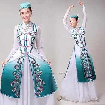 2022 традиционен китайски ретро денс костюм древна националната дрехи ханьфу фен танцови източното шифоновое народно рокля