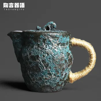 Античната керамика от Бронзовата ръчно кана с релефни дупка структурата на Личността Китайски Дзен широк устата чайник за чай, Малко кафе