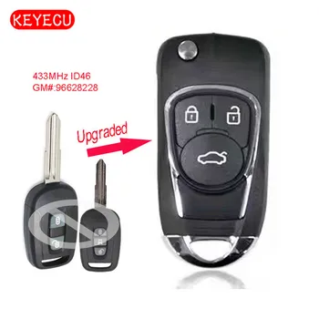 Keyecu Обновен Флип Дистанционно Управление 2/3 От Бутона Fob 433 Mhz ID46 Чип за Chevrolet Captiva 2006-2010 Авто Ключ