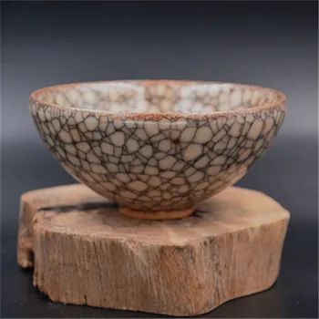 Колекция от златна тел печки Цзиндэчжэнь Сун Куан, ледена глазура с пукнатини, бамбукова купа за шапки и една чаена чаша