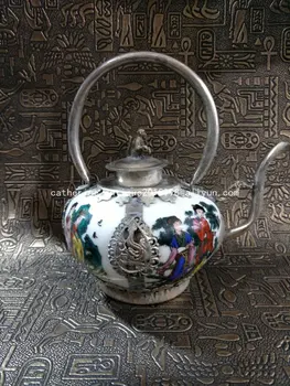Много рядко maker от сребро и сребро на династията Цин, красотата, с етикет, Безплатна доставка