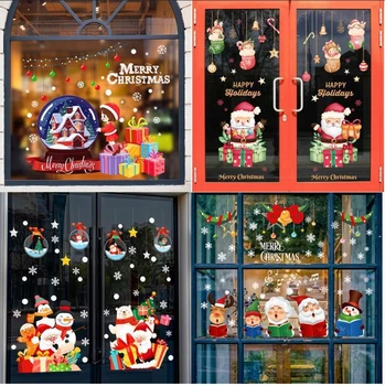Весела Коледа на Етикети в Прозореца на Коледна Украса за Дома Коледни Стикери за Стени, Стикери Декор Коледни Стикери 2022