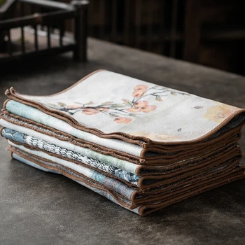 Высокоабсорбирующие таблица Постелки Китайското Расписное Гъст Чаено Кърпа Удебелена Кърпа За почистване на Масата с Кърпа с Античния Модел 87HA
