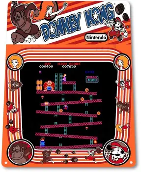 Лидице Знак Знак A329 Donkey Kong Arcade Палатка Играта Mame Ретро Аркадна игра Метален Декор Лидице Знак 8x12 См Метална Лидице Знак Декор Желязо