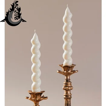 Търговия на едро с 2 елемента Спирала Свещ Декоративни Свещи Конусовидна Свещи Начало Декор на Сватбени Декорации Централните Свещници Подарък