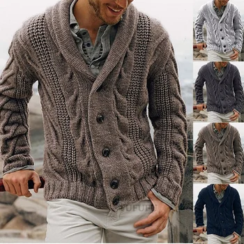 2023 Европейски и американски мъжки пуловер жилетка мъжката есенно-зимния вязаный пуловер външна търговия палто пуловер