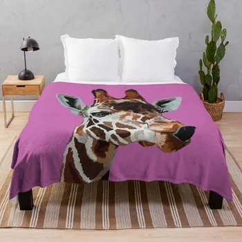 Меко Одеяло Спално за Деца и Възрастни, Всесезонное Фланелевое Флисовое Одеяло с Жирафа Размер 