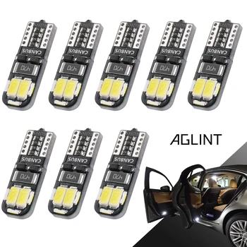AGLINT 8 БР T10 CANBUS W5W 194 168 501 много точен механизъм от подредени LED Автомобилни Крушки За Купола Карта на Багажника Четене Вътрешен Бяла Светлина 6000 До 12 В