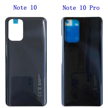 10 БР. Със стъклен Капак на Отделението за батерията, за Ремонт, за Подмяна на Покрива, Задната Врата + Задна Залепваща Лента за Xiaomi Redmi Note 10 / Note10 Pro
