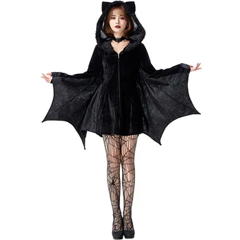 Нов Хелоуин прилеп рокля лейси маска за очи прилеп cosplay костюм е с цветна маска на вампир пънк костюм