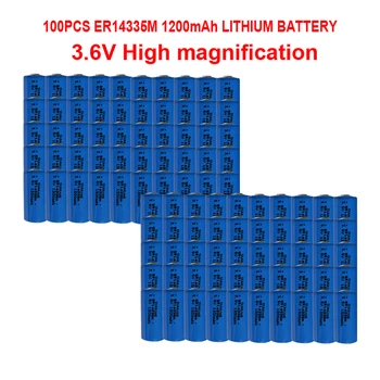 100ШТ 3,6 В ER14335M 14335 1200 ма LiSOCL2 батерия 2 / 3AA Литиеви батерии с високо увеличението за резервна камера с памет