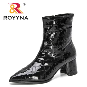ROYYNA/Новост 2022 г.; Дизайнерски Къса обувки; дамски обувки от лачена кожа на висок ток; дамски Однотонная обувки джоб с остри пръсти; Пикантен дамски Обувки