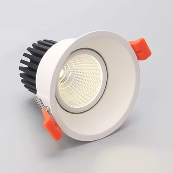 Led лампа 12 W COB Сверхяркий 7 Watt led spot лампа за дневна Черен-Вградени тавана лампа, кръгла светлина с антирефлексно покритие AC85-265V
