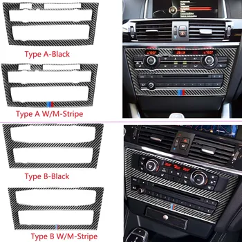 Въглеродни Влакна AC CD контролен Панел Покритие Декор Рамка Стикери за Декорация на Интериор За BMW X3 F25 11-17 X4 F26 2014-2017