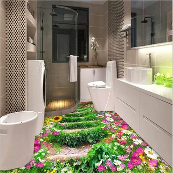beibehang Модерна Баня и Кухня 3D подови рисувани стенни тапети износоустойчиви нескользящие водоустойчив сгъстено самозалепващи PVC Тапети