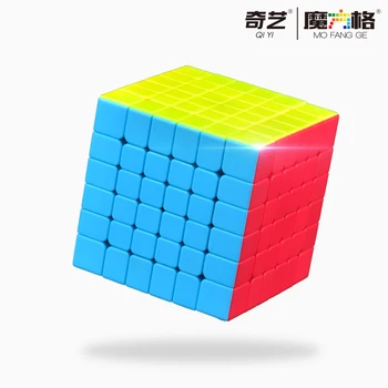 QiYi Професионален Speedcube Черно и Stickerle 5x5x5 6x6x6 Магически Куб Супер куб Скорост Пъзел Подарък Играчка За пораснали Деца