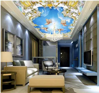 Потребителски фотообои Зенит таван европейски стил ангел таван стенописи 3d стенни тапети