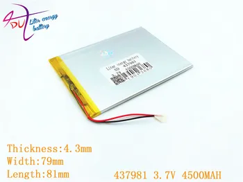 - Литров батерия 1 бр. [SD] 3,7 В, 4500 mah, [437981] 408080 НПМ; PLIB; полимерна литиево-йонна / Литиево-йонна батерия за таблет PC