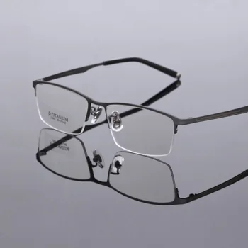 Титанови Точки Precription Очила, Рамки За Очила, Мъжки Слънчеви Очила За Късогледство С Половин Рамки, Рамки За Очила, Луксозни Очила За Четене, Дограма, Новост
