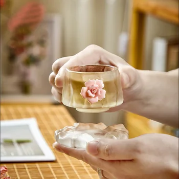 Класическата Стъклена Чаша Замразен Печен Чай Кунг-фу Висококачествена Стъклена Кристален Стъклена Чаша