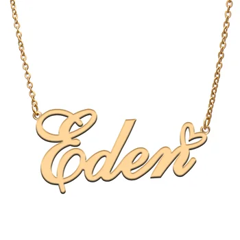 Eden Поименна Етикет Колие Персонализирани Медальон Бижута Подаръци за Майките Дъщерите си Приятелка за рождения Ден Подарък за Коледното Парти