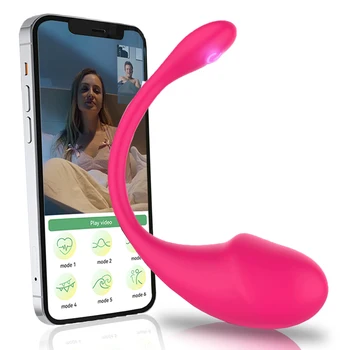 Приложение За Управление на Големи Разстояния Вибратор Женски Bluetooth Вибрираща Яйце с Безжично Дистанционно Дистанционно Управление G Spot Бикини Клитора Секс Играчки за Жени