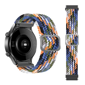 Сплетен Найлонов ремък за Samsung galaxy watch /Active 2 /Amazfit GTR/Huawei watch GT2 регулируема каишка с солова линия за каишка 22 мм 20 мм