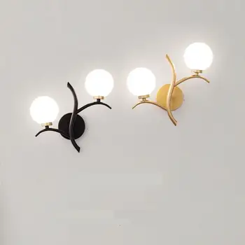 Нов Стъклен Led Монтиран На Стената Лампа Модерна Спалня Нощни Монтиран На Стената Лампа, Хол Фон Стенно Украшение На Creative Осветление За Коридор