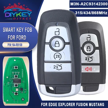 DIYKEY M3N-A2C93142300 Умно Дистанционно Ключодържател 4B 315 Mhz/434 Mhz/868 Mhz за Ford Edge Explorer Fusion Mustang 2018 2019 2020
