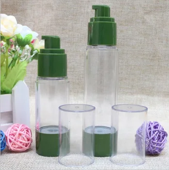 30 мл зелен пластмасов безвоздушный помпа бутилка тонер лосион/емулсия/серум/течна основа копър грижа за кожата козметична опаковка