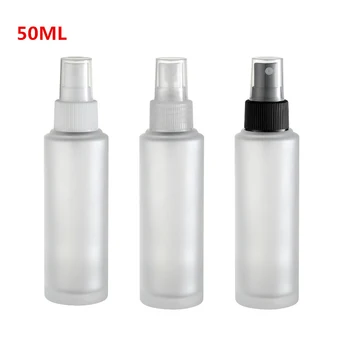 (10 бр/много) 50 мл Празна кръгла бутилка от матирано стъкло, на 1,7 мл за Многократна употреба, козметични стъклени съдове Флакон-спрей за парфюми