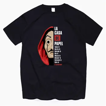 Мъжки t-shirt La Casa De Papel с Забавен Принтом, Мъжки Памучен Тениска с Изображение на Анимационни герой, Мъжки Унисекс, Новата Модерна Тениска, Графични Тениски