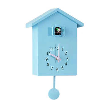 Часовници с кукувица Стенни Часовници - Механизъм в алпийски стил, изчистен Модерен Дизайн Blue