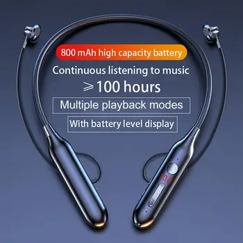 Безжични Слушалки с Шумопотискане Дълго чакане Led Дигитален Дисплей Bluetooth-совместимость5.0 Без Загуба Шейная Слушалки за C