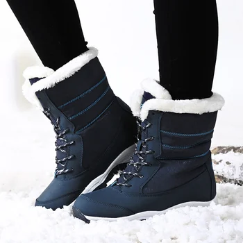 Зимни обувки, Дамски Зимни обувки, Дамски Обувки, Непромокаеми Зимни Обувки на платформа се запазва топлината, Ботильоны на дебелите меховом ток, Botas Mujer 2021