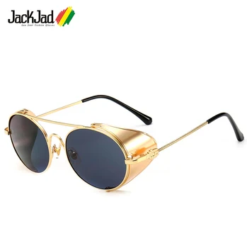JackJad 2020 Модни Реколта Кръгли Очила В Стил steampunk и пънк, Метал Страничната Щит, Стръмни Брендовый Дизайн, Слънчеви Очила Oculos De Sol